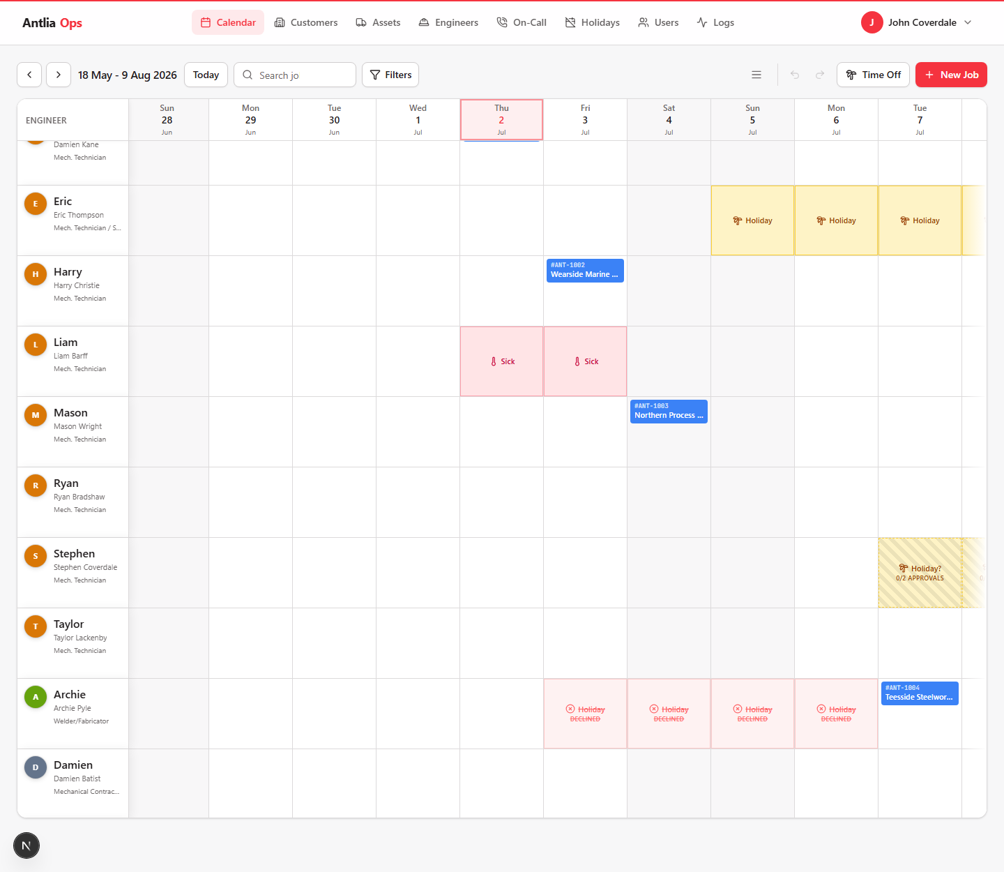 An operations planner built for Antlia Services