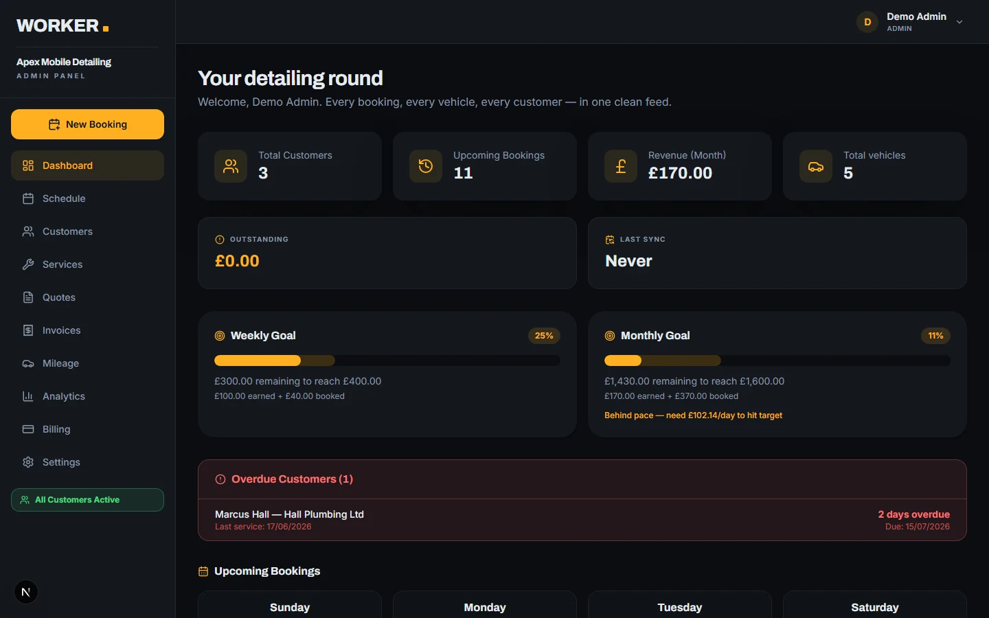 The Worker dashboard